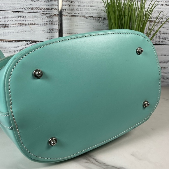 Dooney & Bourke Vintage Bucket Bag Aqua Blue Tiffany Tote Purse HTF - Picture 8 of 12